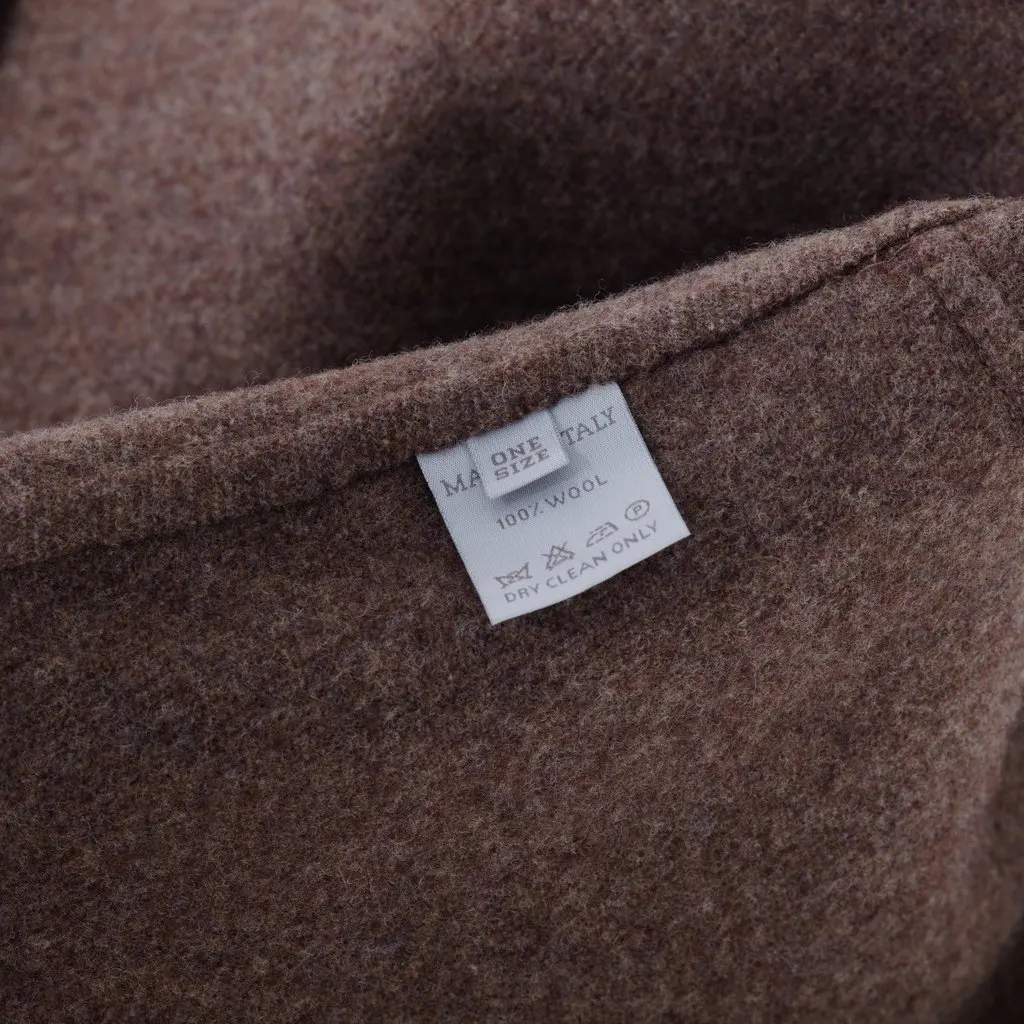 Unsigned Wool Poncho - '10s Brown Wool Good - Box View