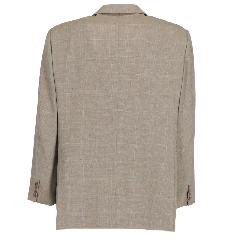 Hermès Beige Herringbone Wool Jacket - '90s Beige Wool Good - Back View