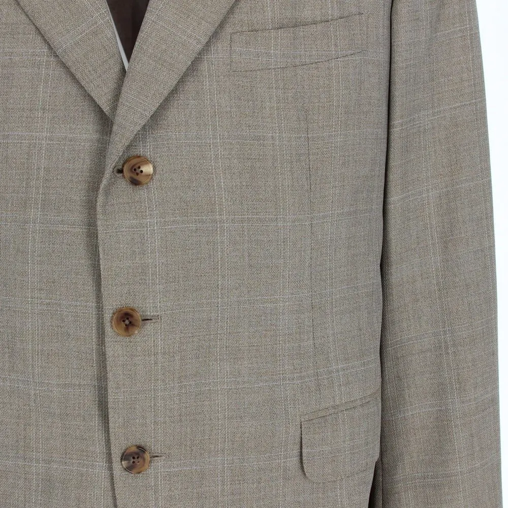 Hermès Beige Herringbone Wool Jacket - '90s Beige Wool Good - Model View