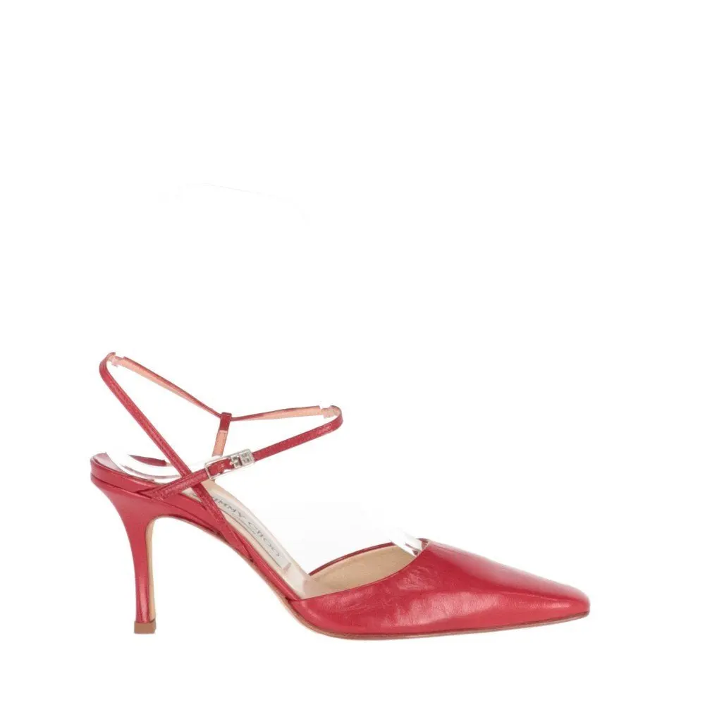 Jimmy Choo Leather Pumps - 2010s Red Leather Good - Front View