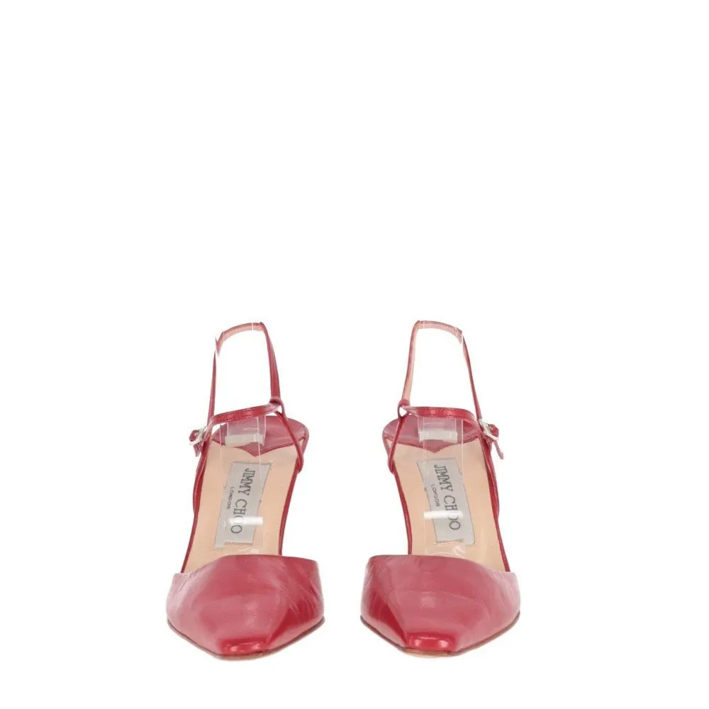 Jimmy Choo Leather Pumps - 2010s Red Leather Good - Model View