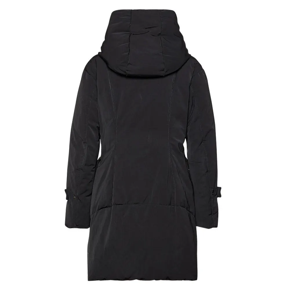 Moncler Black Long Down Jacket - 2010s Black Good - Back View