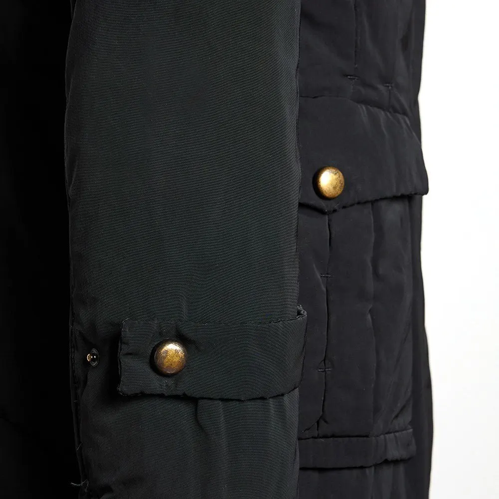 Moncler Black Long Down Jacket - 2010s Black Good - Inside View