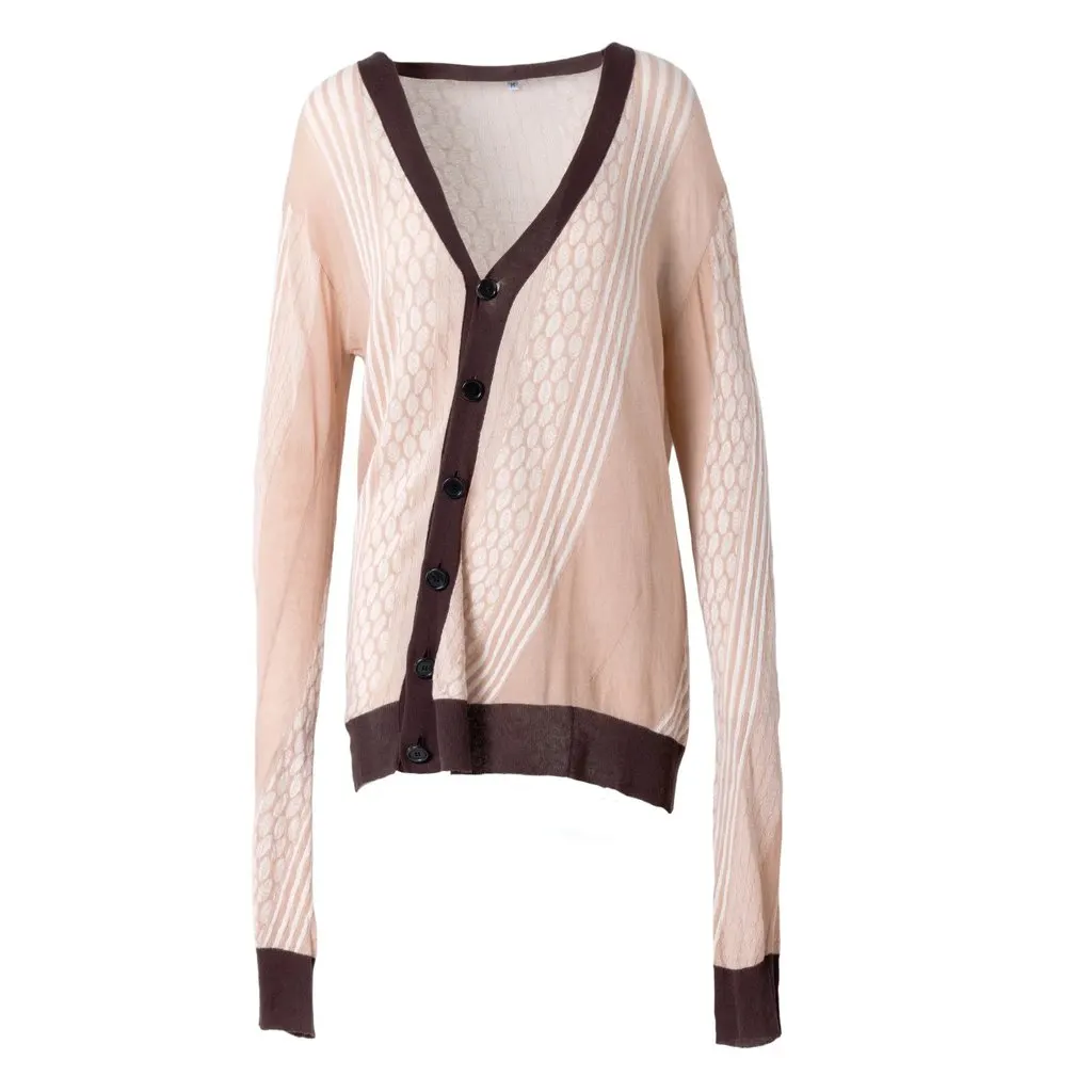 Ann Demeulemeester cotton lightweight cardigan – ’10s Brown Cotton Good - Front View