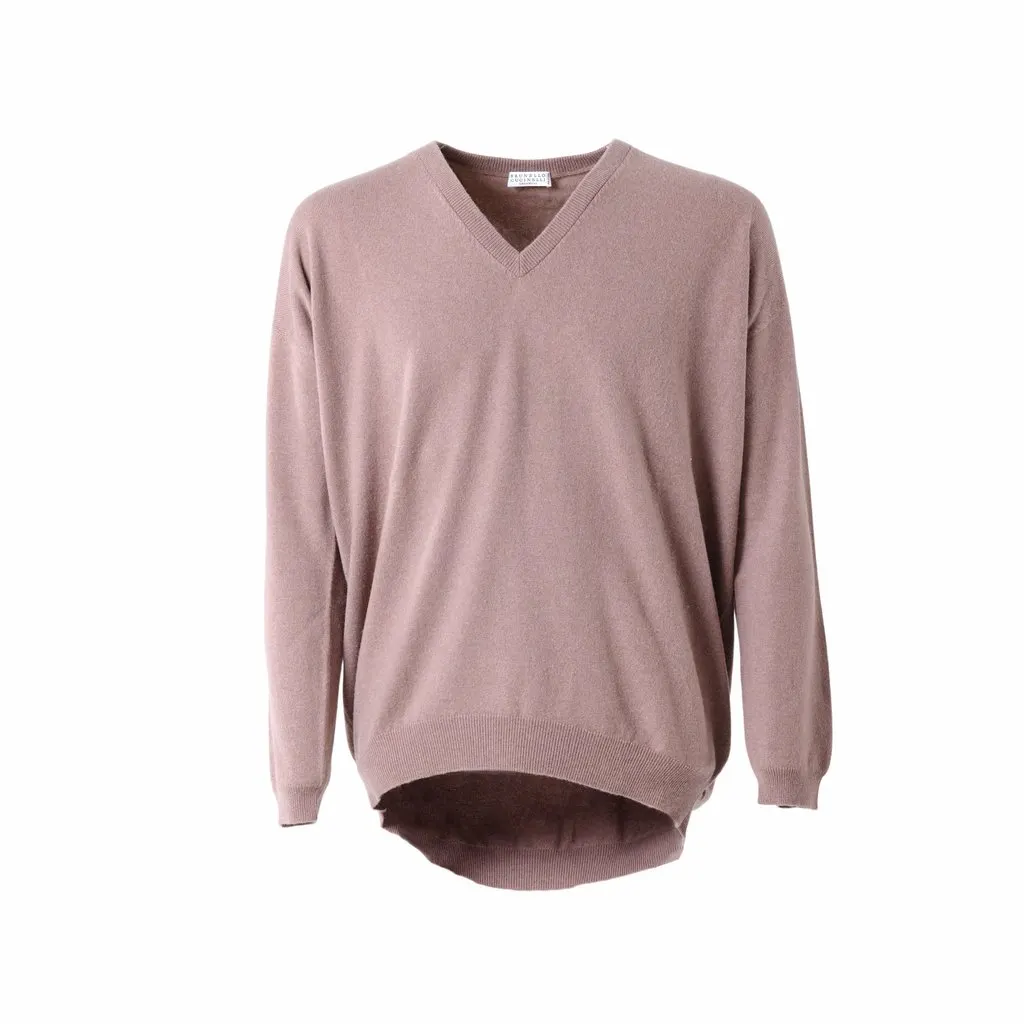 Brunello Cucinelli Cashmere V-Neck Sweater – ’10s Red Wool Good - Front View