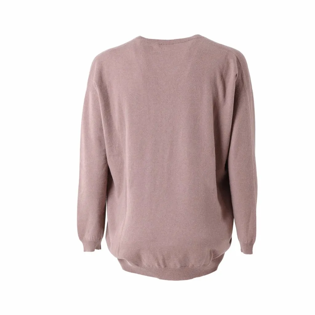 Brunello Cucinelli Cashmere V-Neck Sweater – ’10s Red Wool Good - Inside View