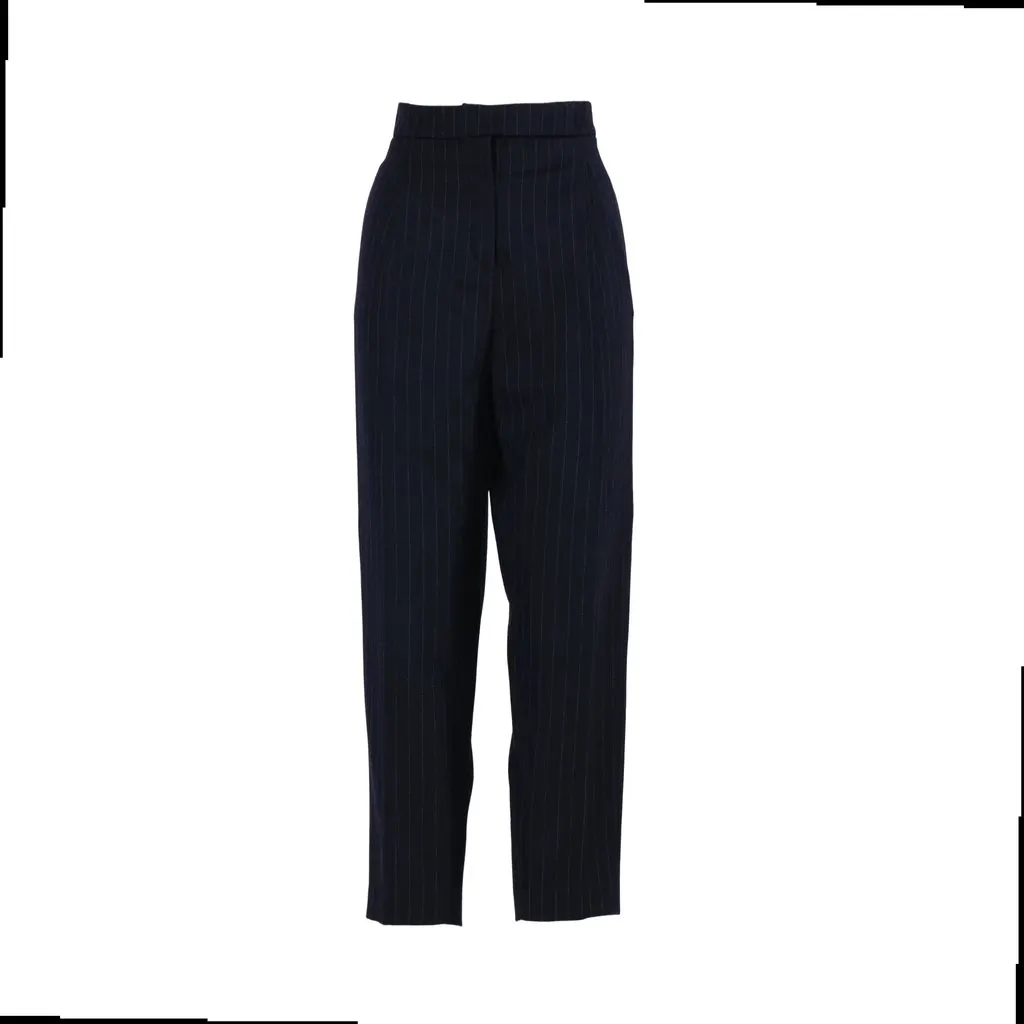 Jil Sander Golden Goose Wool Pinstripe Tailored Trousers – ’00s Red Wool Good - Front View