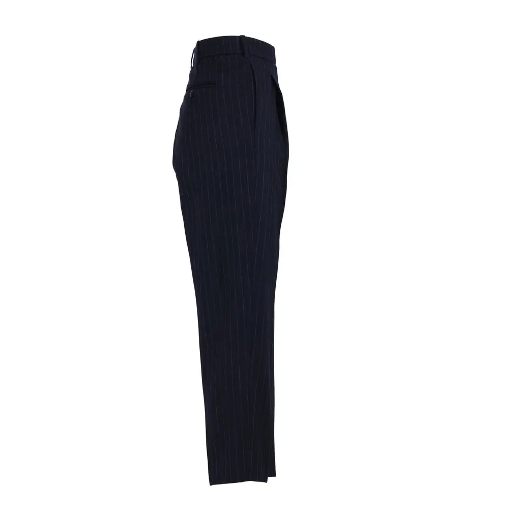 Jil Sander Golden Goose Wool Pinstripe Tailored Trousers – ’00s Red Wool Good - Back View