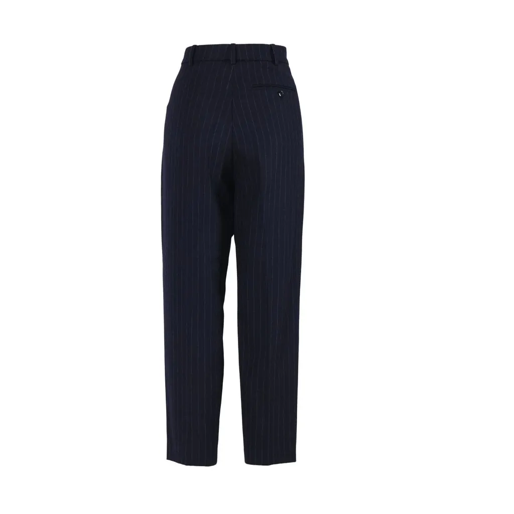 Jil Sander Golden Goose Wool Pinstripe Tailored Trousers – ’00s Red Wool Good - Inside View
