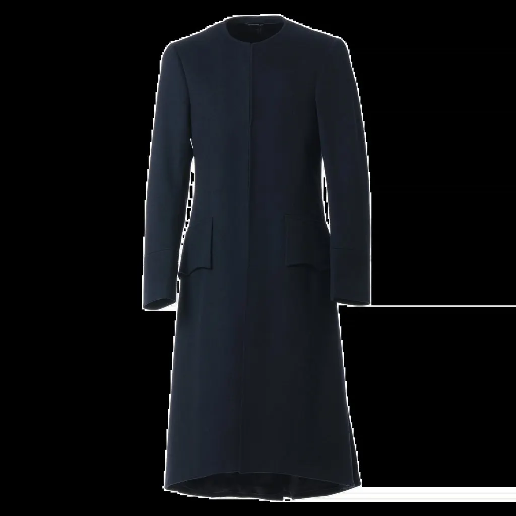 Gucci Runway Long Wool Coat Black – ’10s Black Wool Good - Front View
