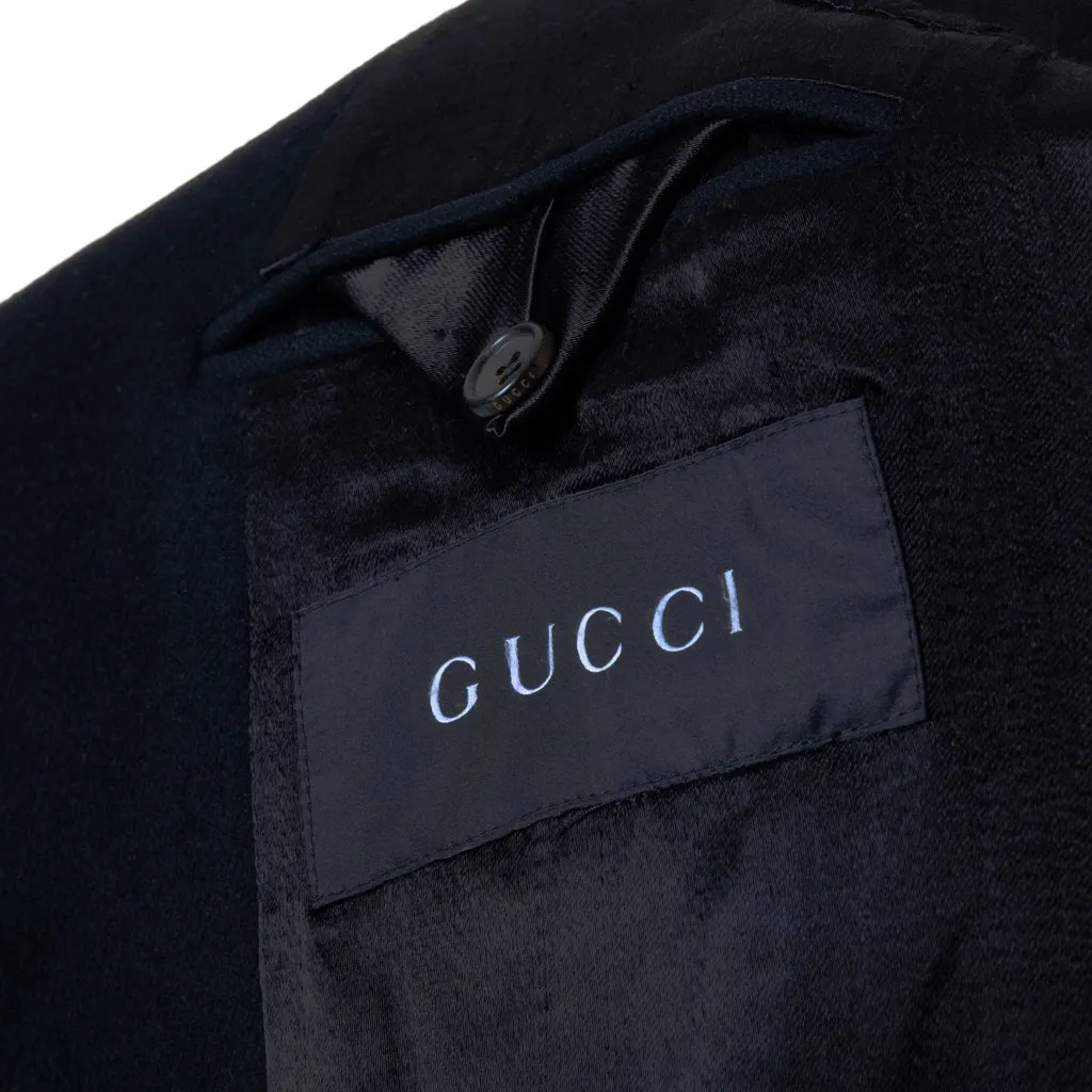 Gucci Runway Long Wool Coat Black – ’10s Black Wool Good - Box View