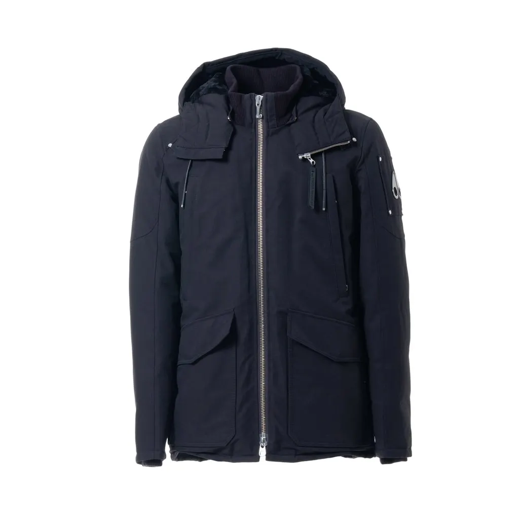 Unsigned Moose Knuckles Black Down Parka Jacket - '10s Black Cotton Good - Front View