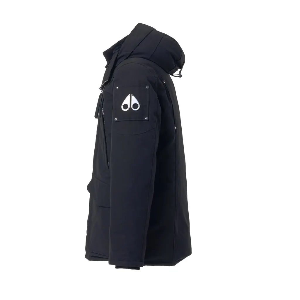 Unsigned Moose Knuckles Black Down Parka Jacket - '10s Black Cotton Good - Back View
