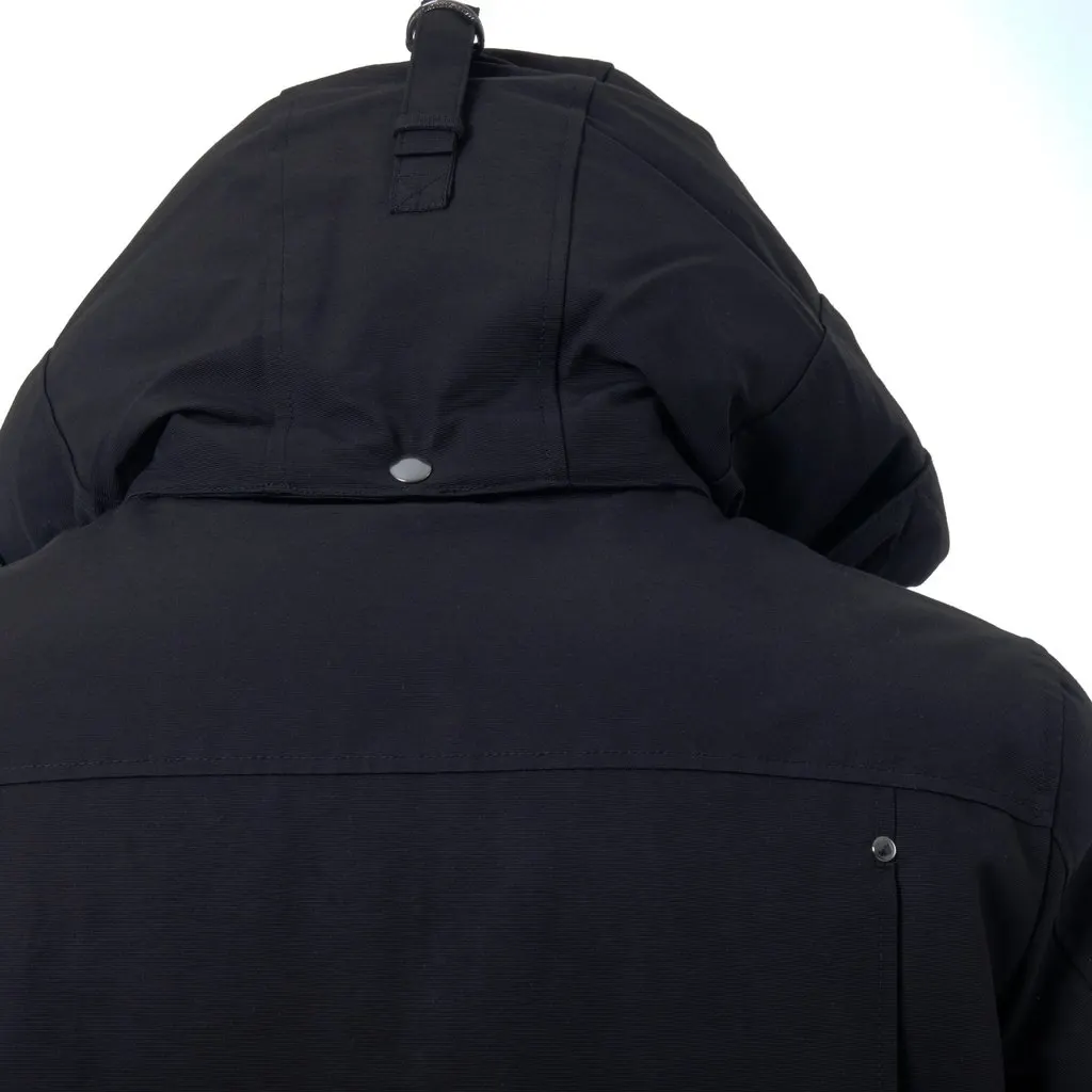Unsigned Moose Knuckles Black Down Parka Jacket - '10s Black Cotton Good - Model View