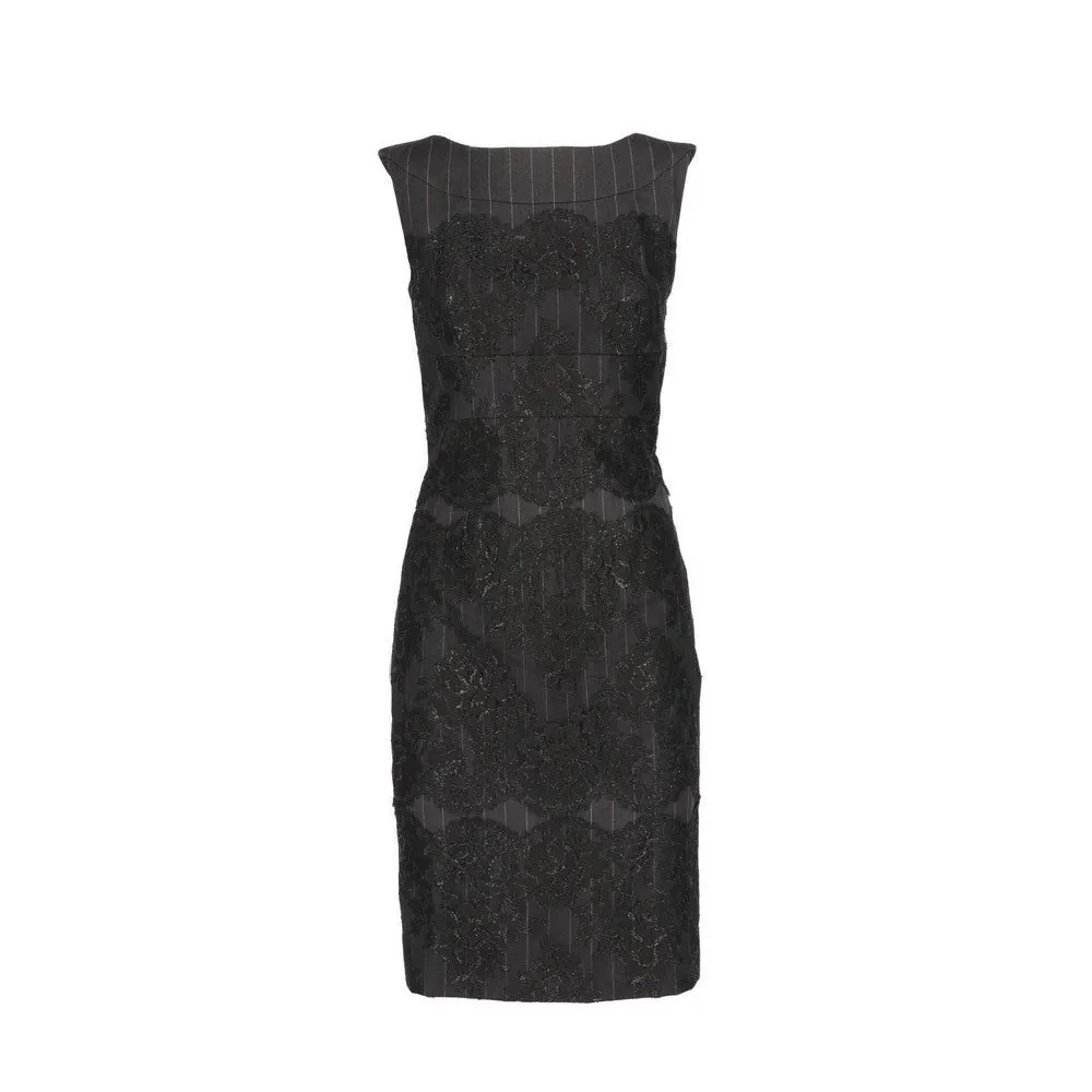 Gianfranco Ferré Pinstriped Dress - '90s Grey Cotton Good - Front View