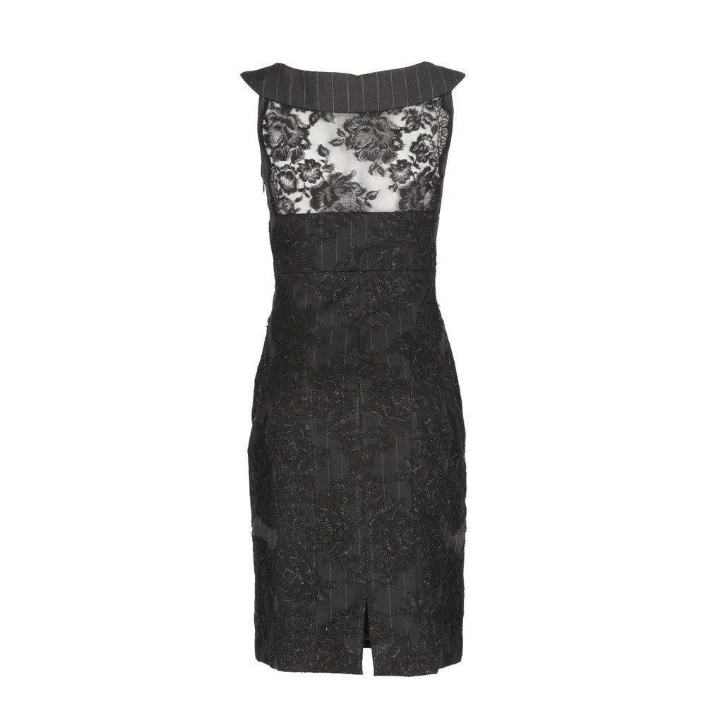 Gianfranco Ferré Pinstriped Dress - '90s Grey Cotton Good - Back View