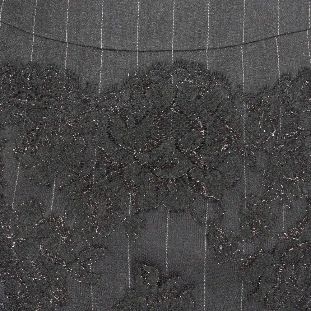 Gianfranco Ferré Pinstriped Dress - '90s Grey Cotton Good - Model View