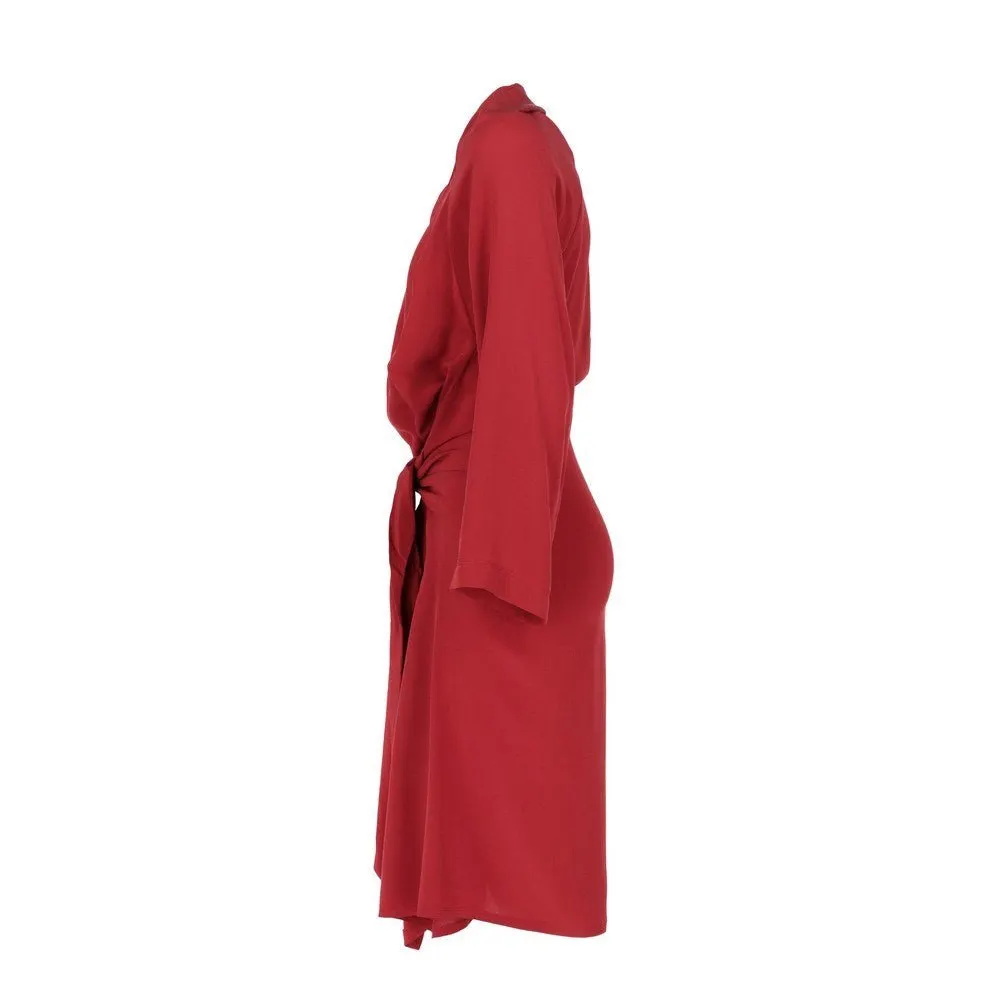Gianfranco Ferré Brick Red Dress - '90s Red Silk Good - Inside View