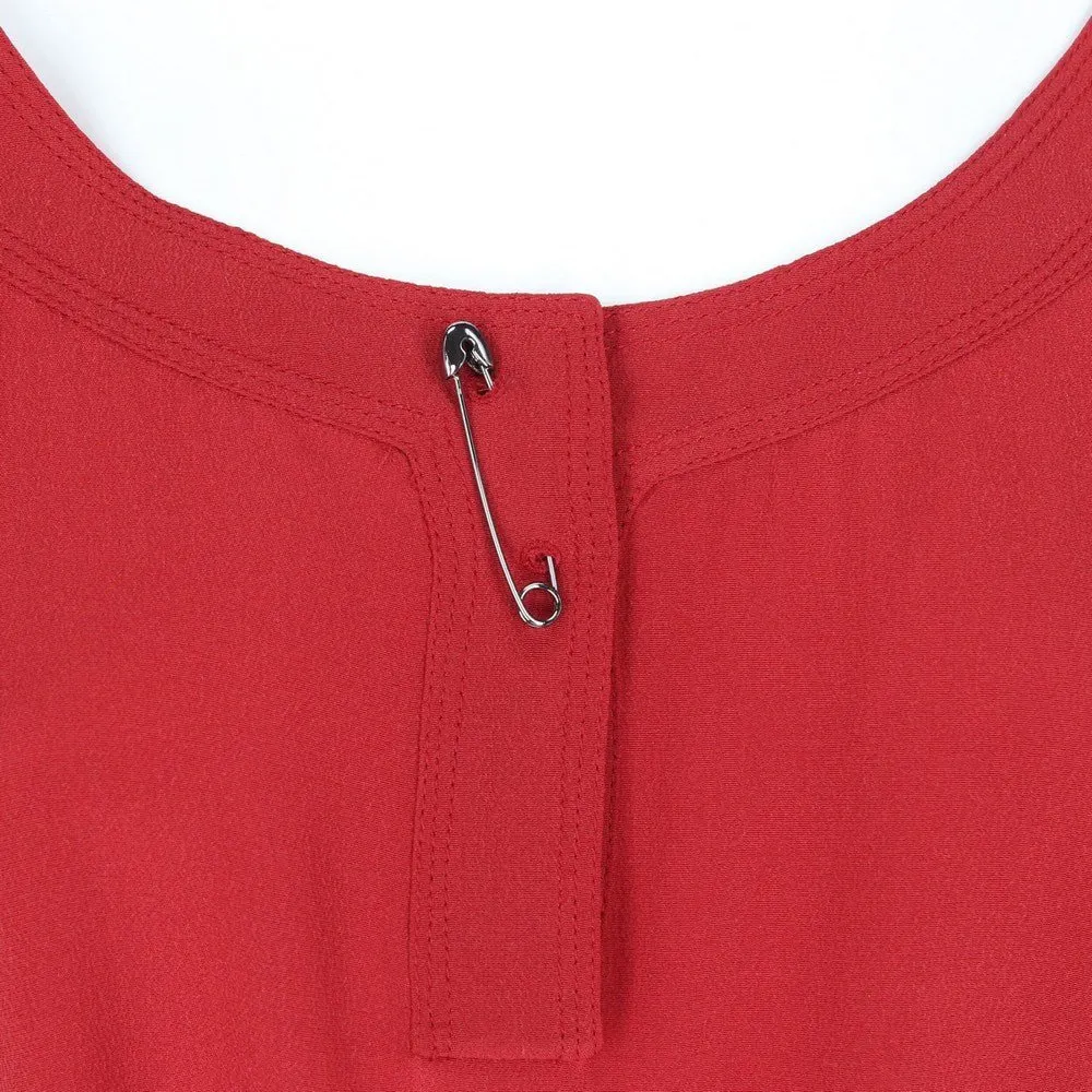 Gianfranco Ferré Brick Red Dress - '90s Red Silk Good - Box View