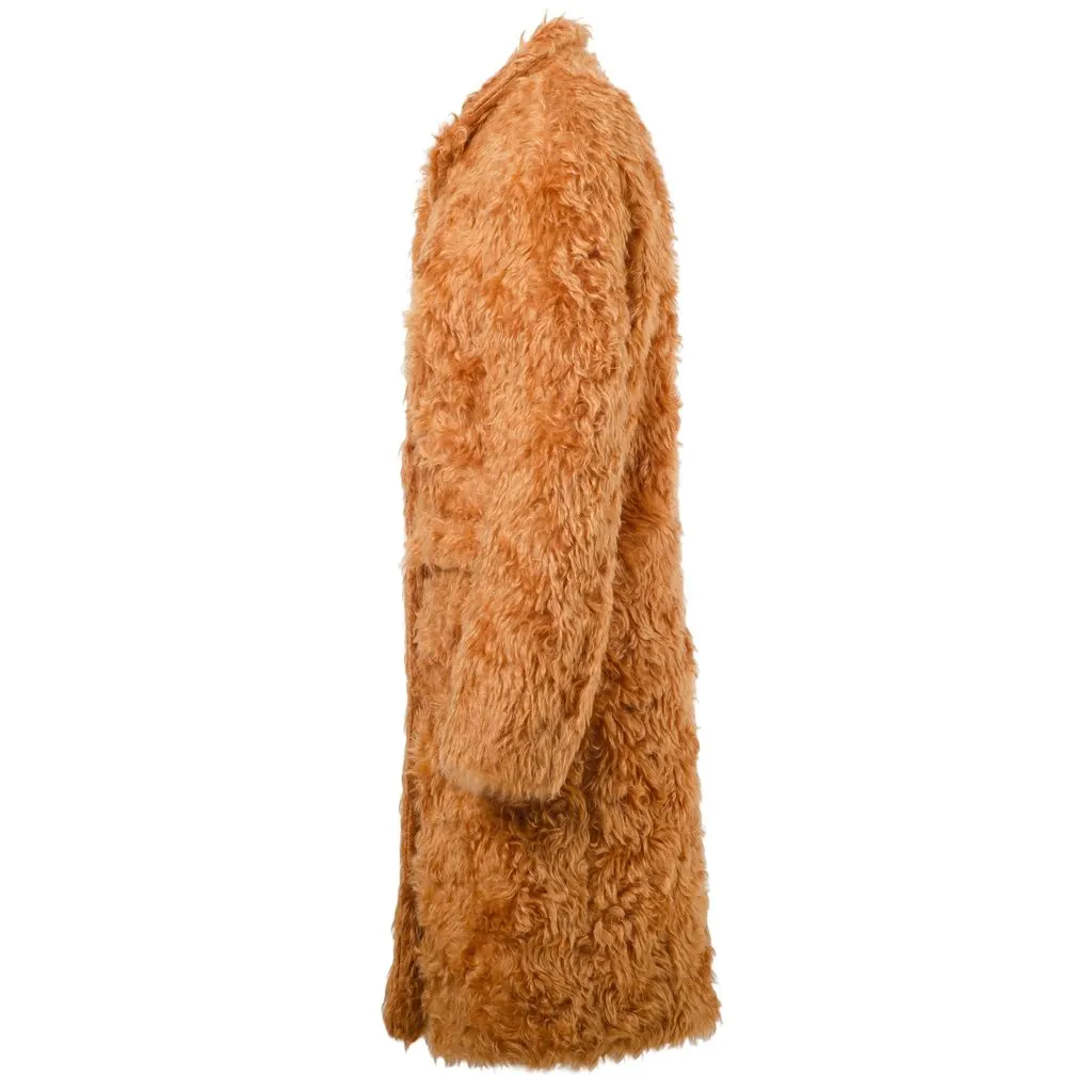 Prada Runway Mohair Faux-Fur Coat – '10s Orange Good - Back View