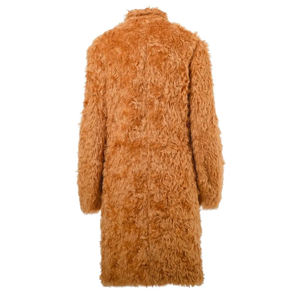 Prada Runway Mohair Faux-Fur Coat – '10s Orange Good - Inside View