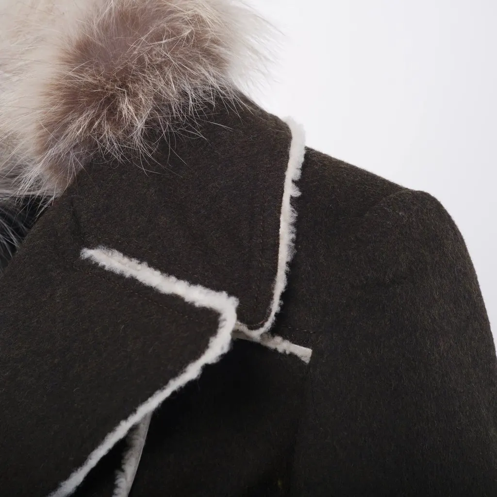 Prada Vintage Wool Jacket with Fur Collar - '10s Red Wool Good - Box View