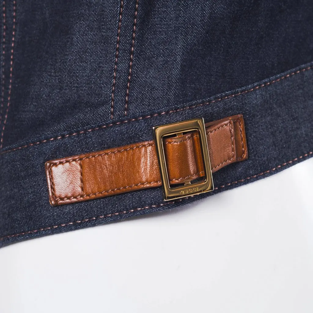 Gucci by Tom Ford Fitted Denim Jacket - '90s Gold Denim Good - Model View