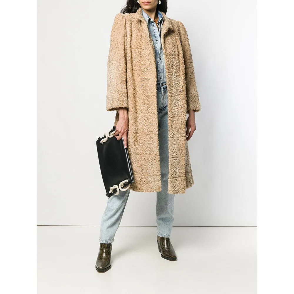 Unsigned Beige Persian Fur Coat - '70s Beige Good - Back View