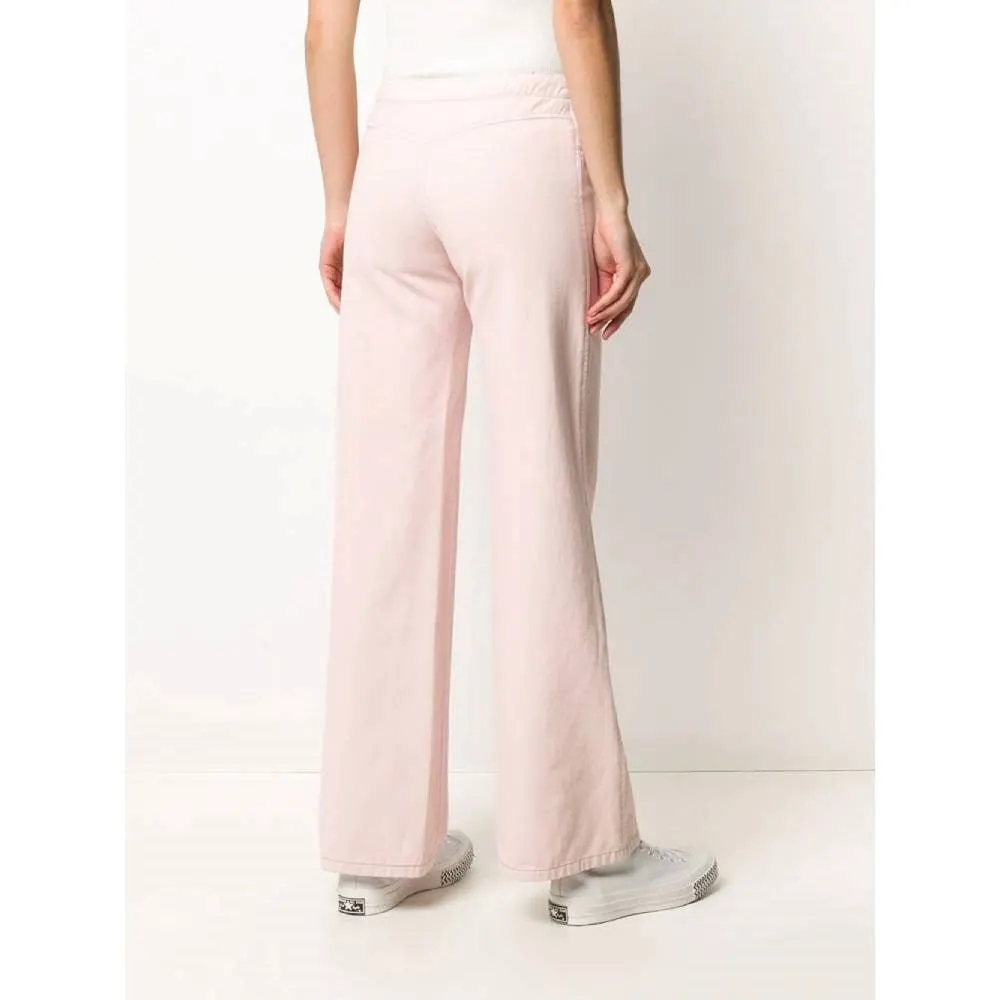 Chanel Pink Denim Wide Leg Jeans - 2000s Pink Denim Good - Inside View