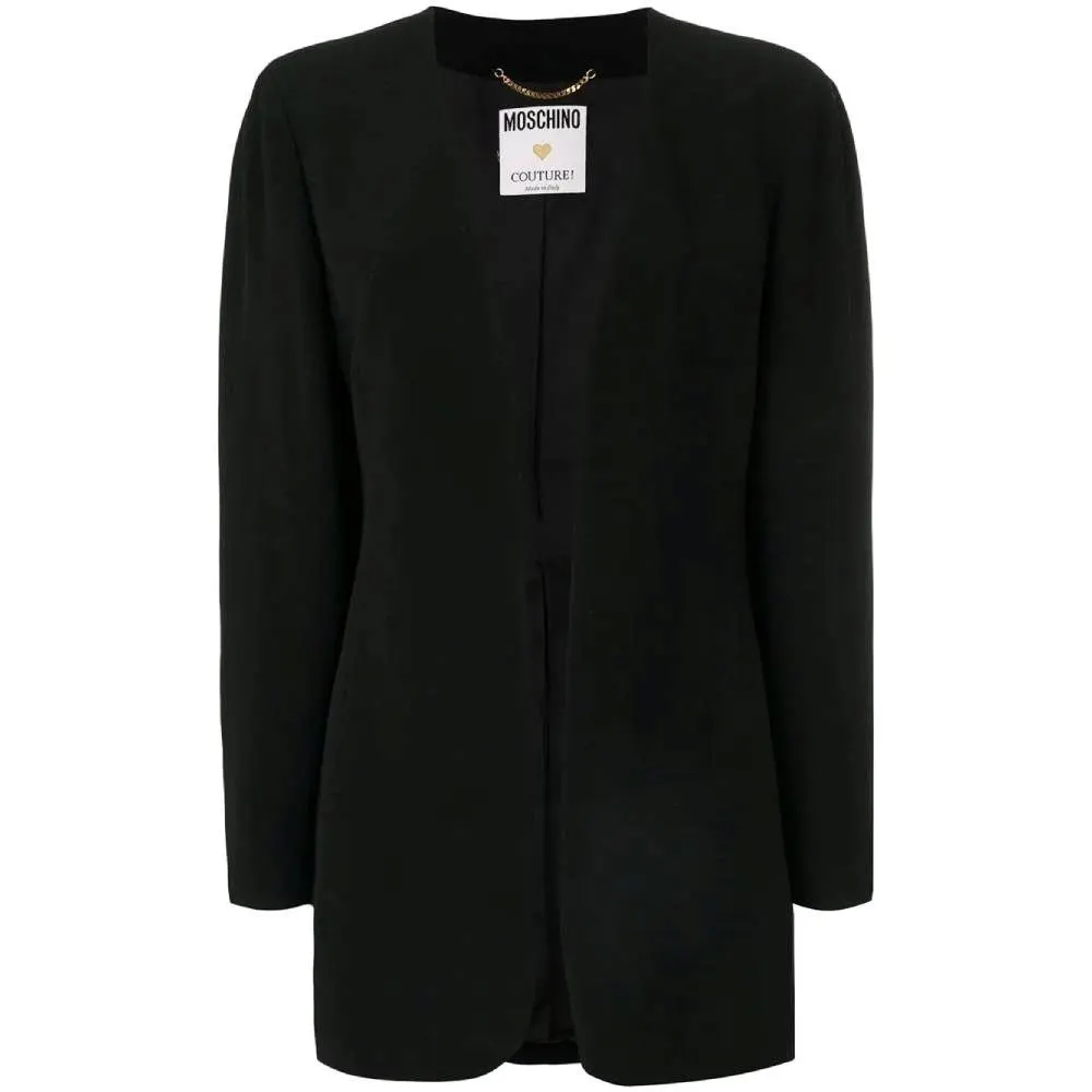 Moschino Black Open Jacket - '90s Black Good - Front View