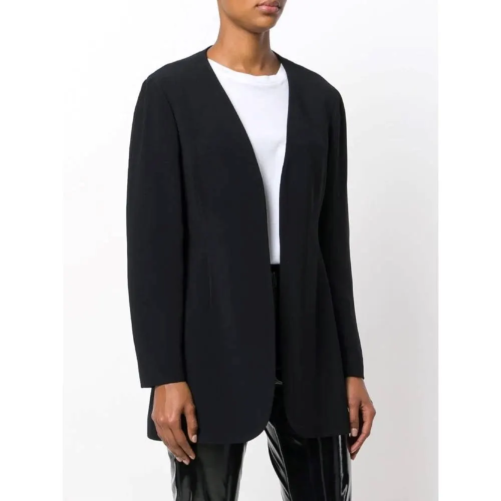 Moschino Black Open Jacket - '90s Black Good - Model View