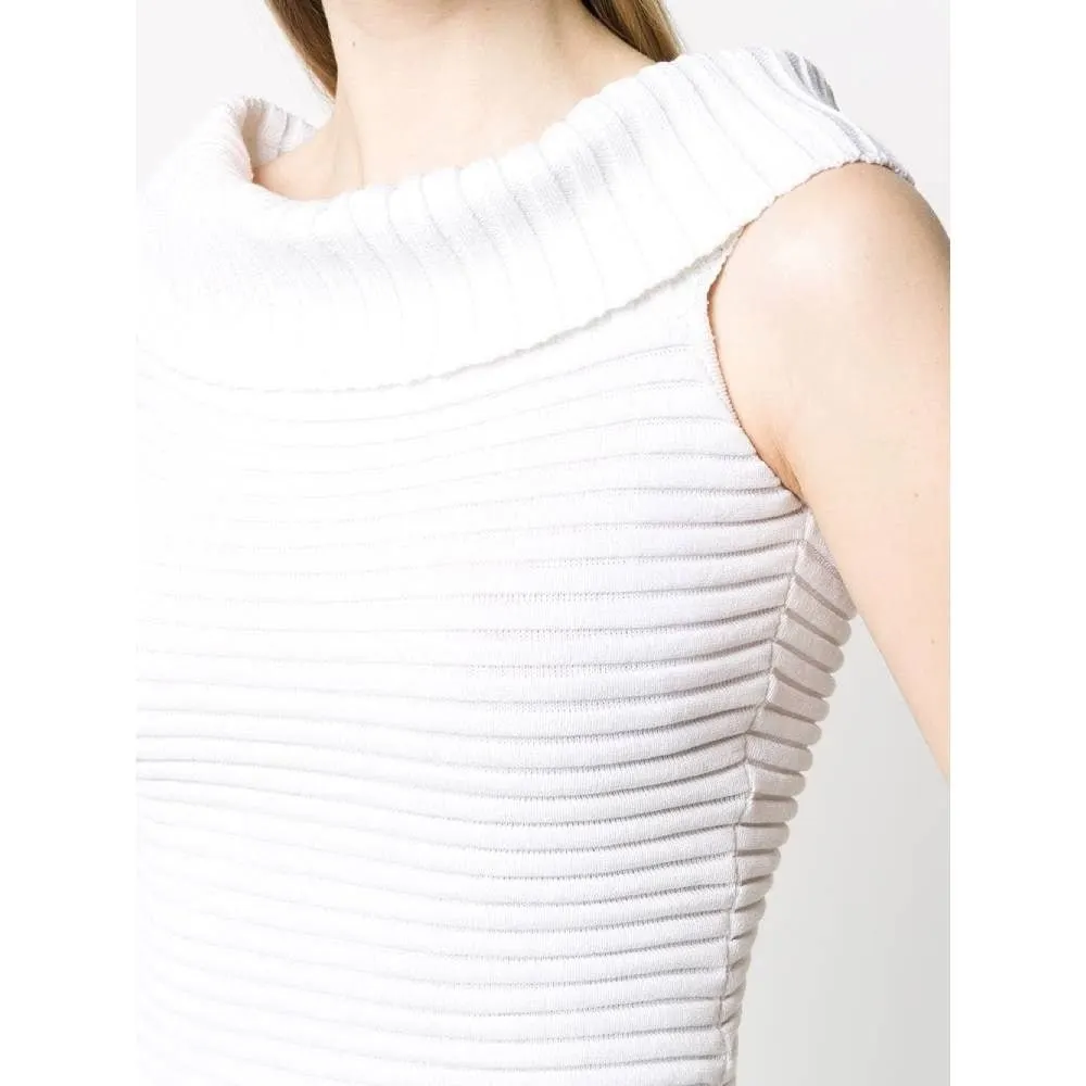 Chanel White Ribbed Dress - 2000s White Cotton Good - Box View