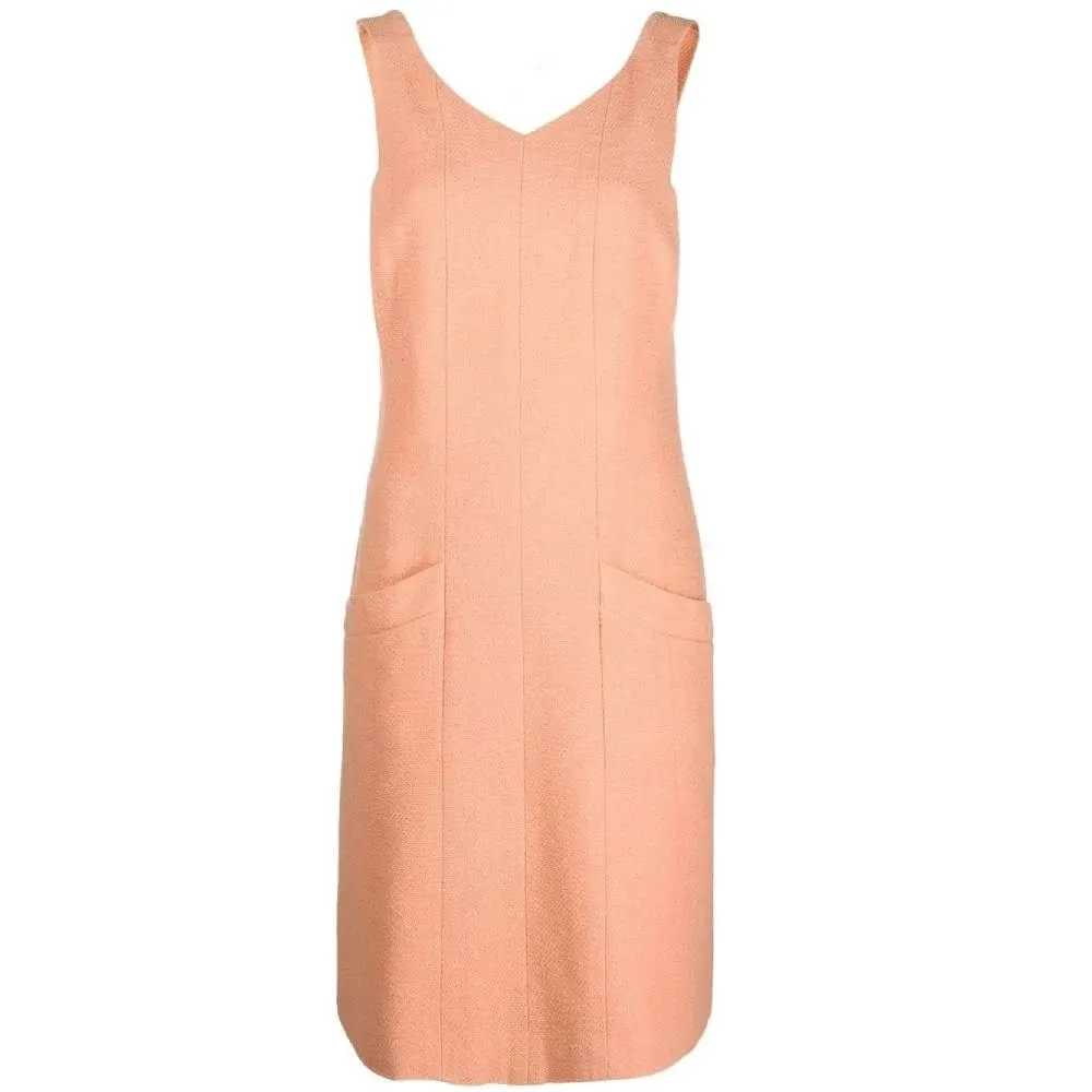 Chanel Peach Orange Dress - '90s Orange Cotton Good - Front View