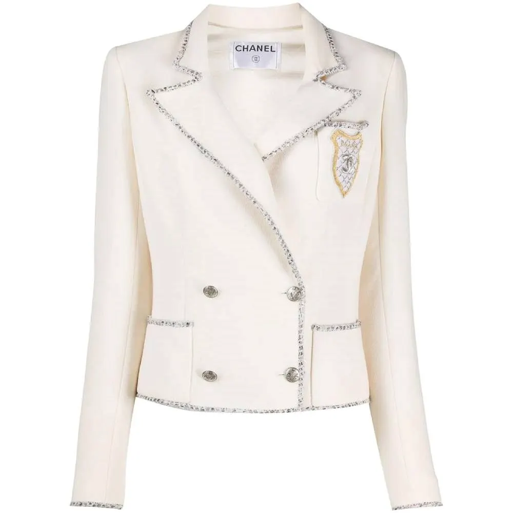 Chanel Limited Edition Ivory Jacket - 2000s White Silk Good - Front View