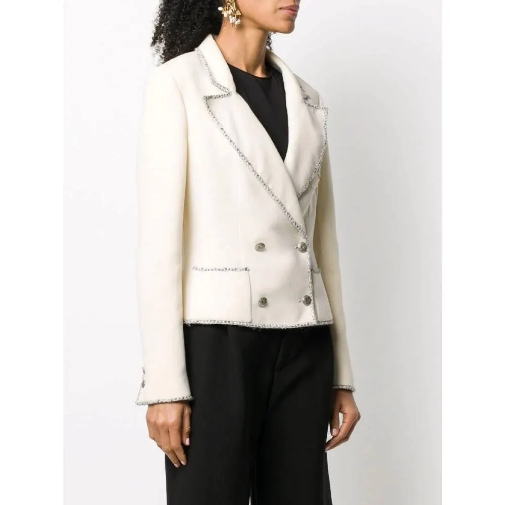 Chanel Limited Edition Ivory Jacket - 2000s White Silk Good - Inside View