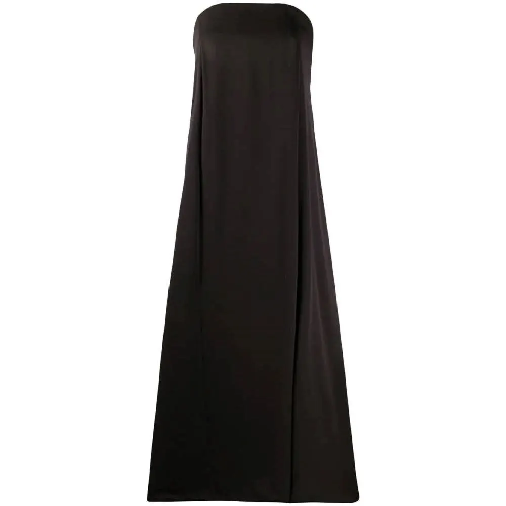 Gianfranco Ferré Black Silk Long Dress - '90s Black Silk Good - Front View