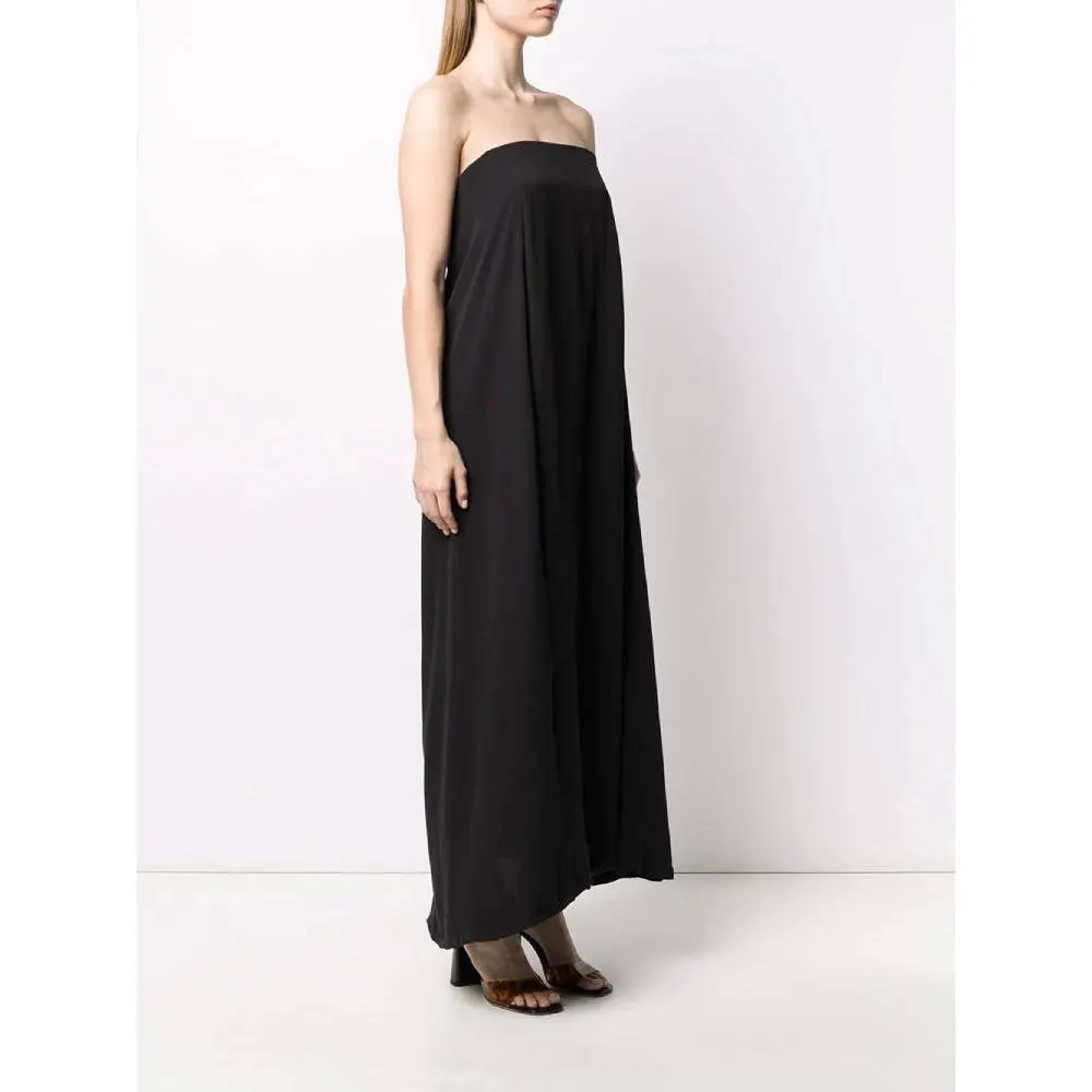 Gianfranco Ferré Black Silk Long Dress - '90s Black Silk Good - Back View
