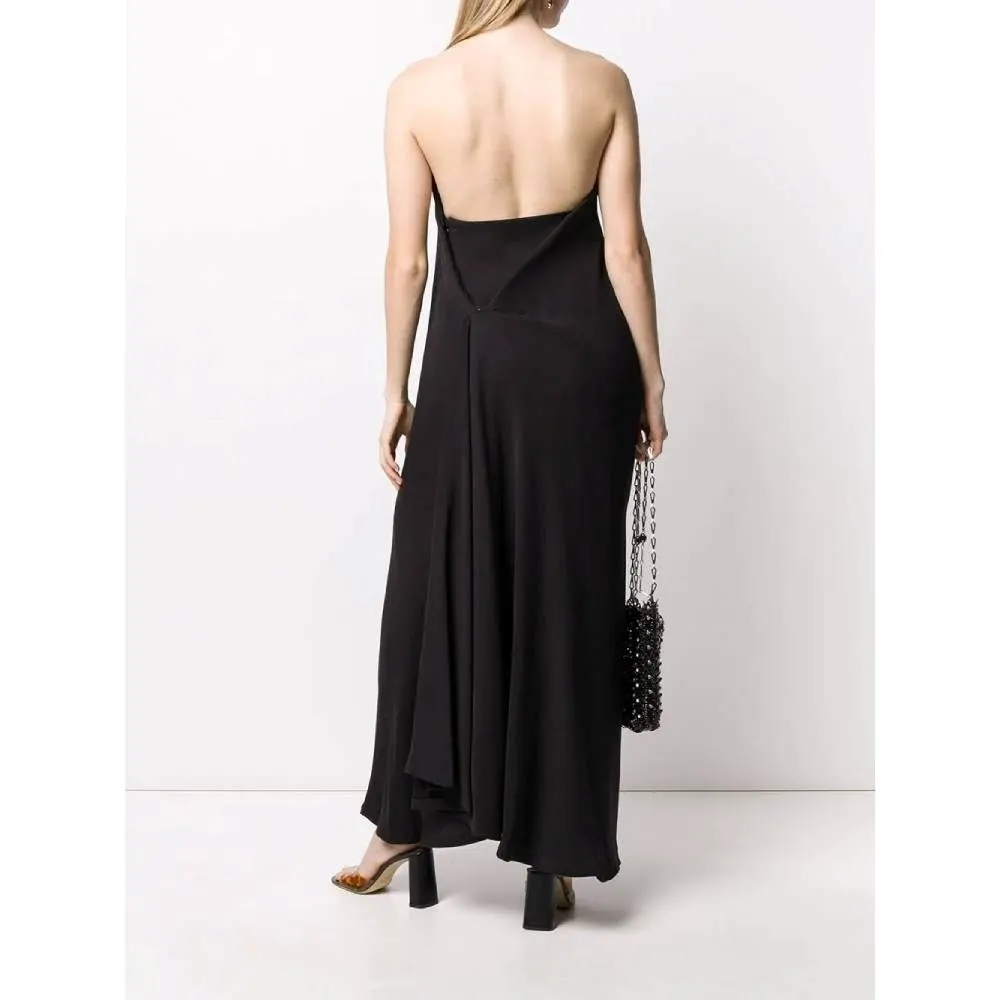 Gianfranco Ferré Black Silk Long Dress - '90s Black Silk Good - Model View