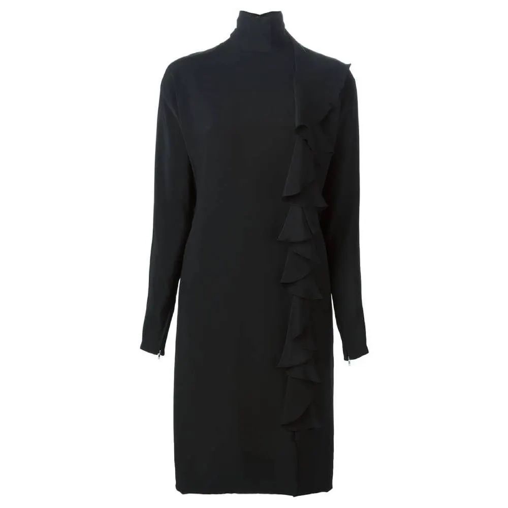 Guy Laroche Black Silk Dress - '90s Black Silk Good - Front View