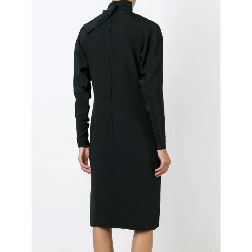 Guy Laroche Black Silk Dress - '90s Black Silk Good - Inside View
