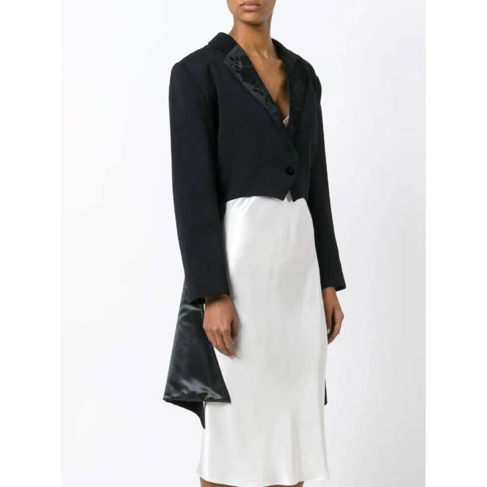 Kenzo Black Wool Short Blazer - '90s Black Wool Good - Inside View