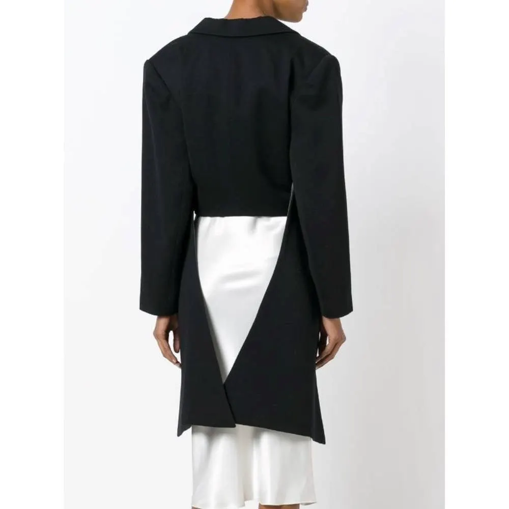 Kenzo Black Wool Short Blazer - '90s Black Wool Good - Model View