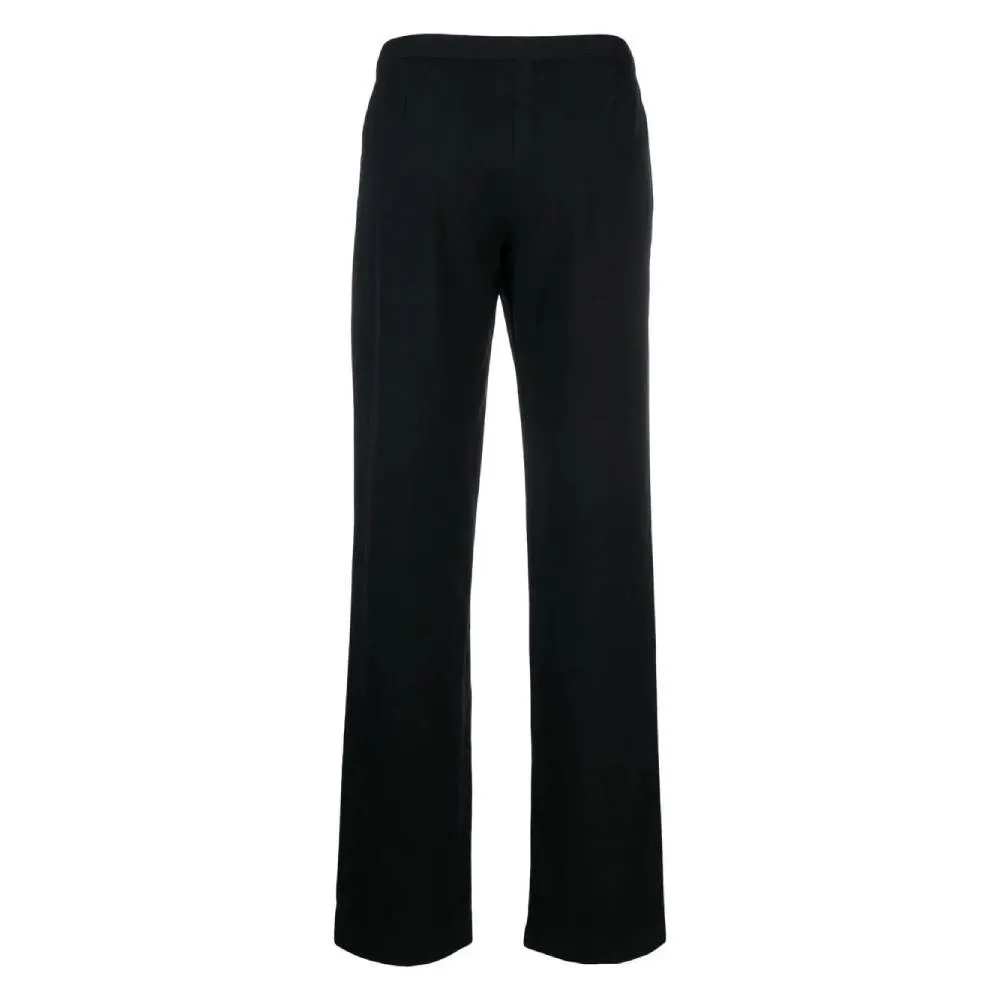 Chanel Black Wool Straight Trousers - 2000s Black Wool Good - Back View