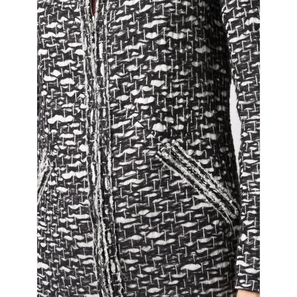 Chanel Black and White Wool Coat - 2010s Black Wool Good - Box View