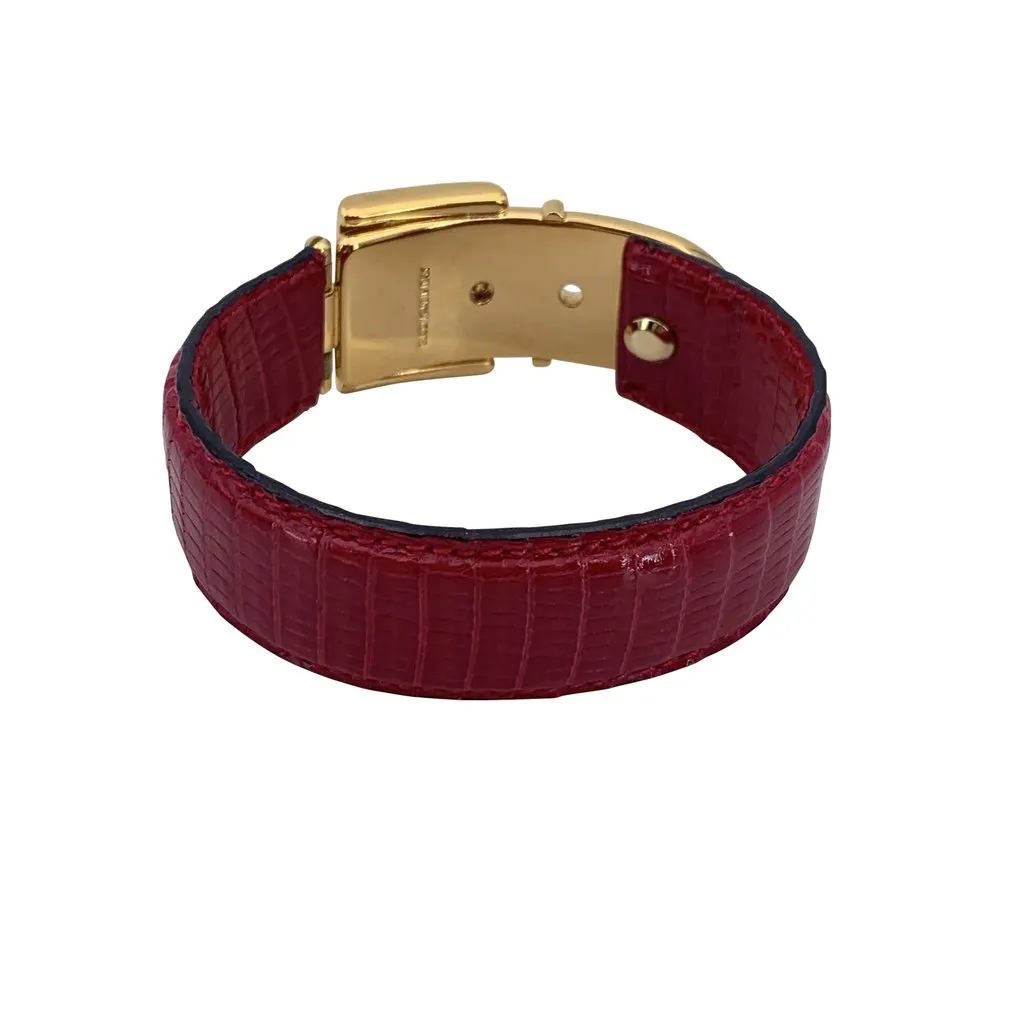 Gucci Bracelet Red Leather Good - Model View