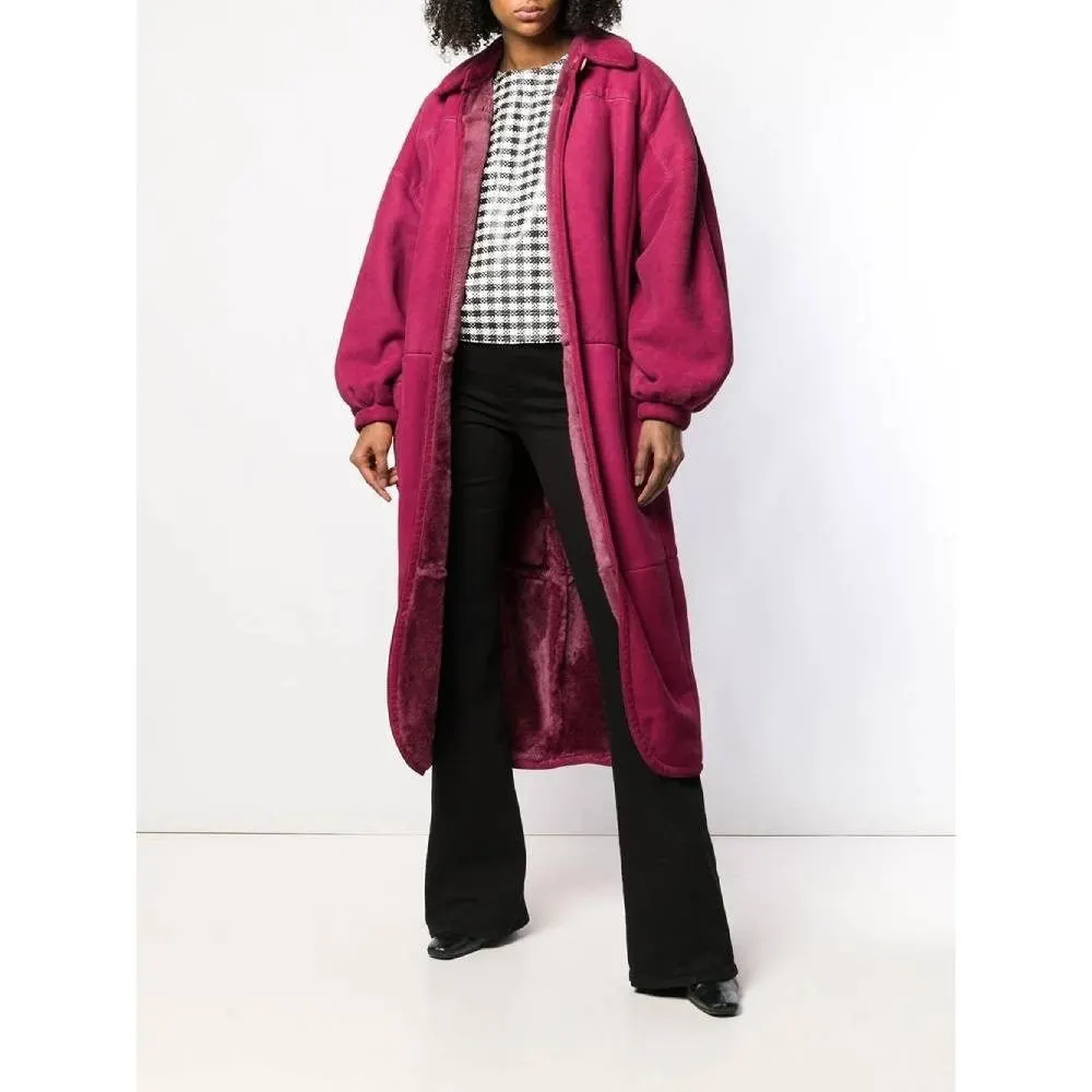 Gianfranco Ferré Sheepskin Coat - '80s Pink Good - Back View