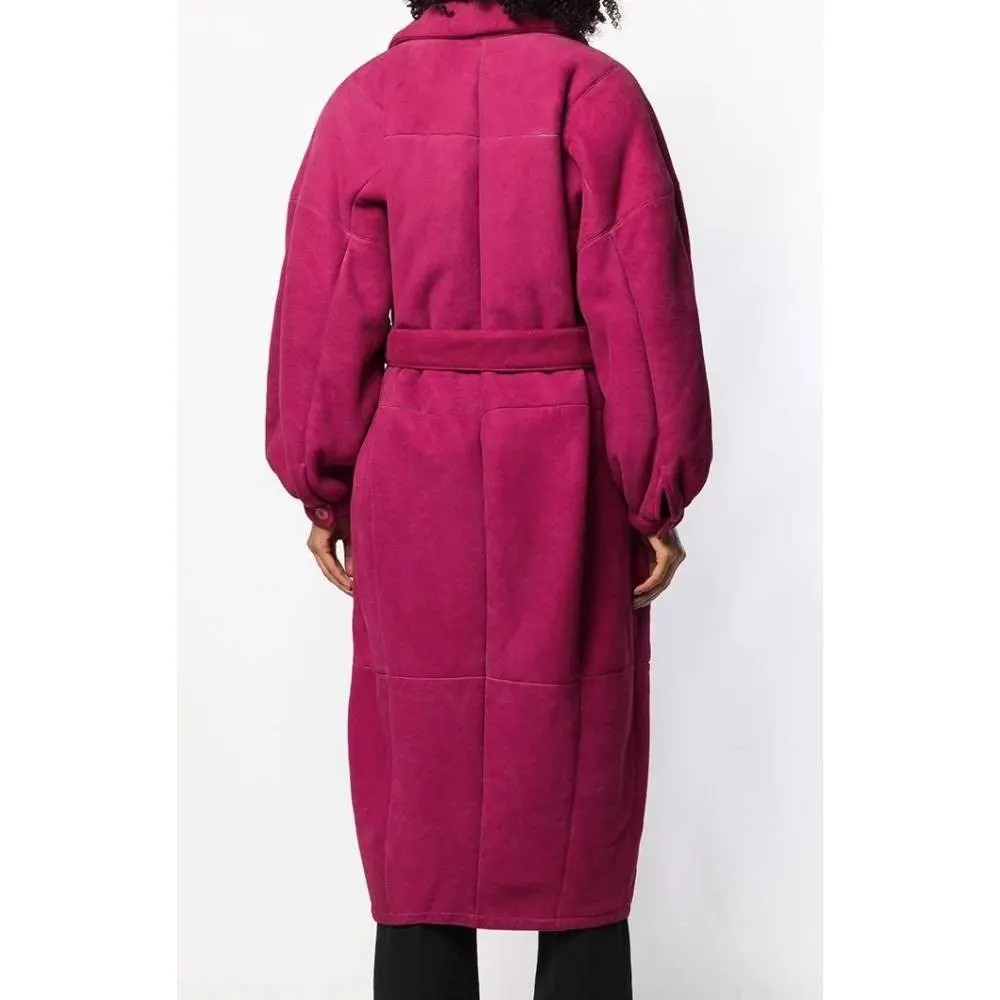 Gianfranco Ferré Sheepskin Coat - '80s Pink Good - Model View