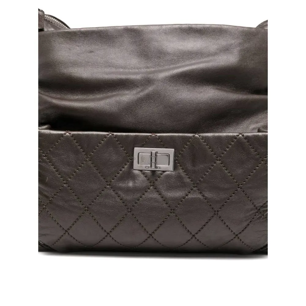 Chanel Brown Leather Shoulder Bag - 2000s Brown Leather Good - Model View