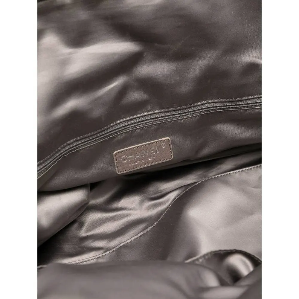 Chanel Dark Grey Leather Shoulder Bag - 2000s Grey Leather Good - Box View