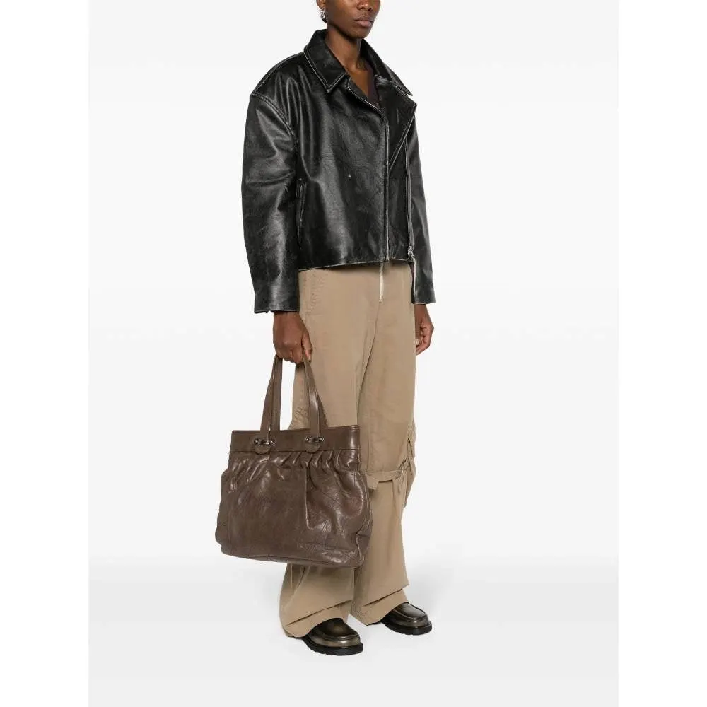 Chanel Brown Leather Quilted Bag - 2000s Brown Leather Good - Back View